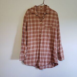 J.Crew Flannel Shirt Size Small Tan Brown